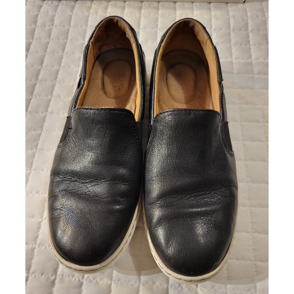 Sperry Top-Sider Women 7M Black Leather Slip On Loafers Sneakers Streetwear Chic - Picture 3 of 7